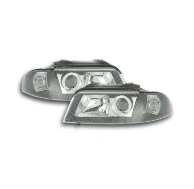 Faros Delanteros Set Angel Eyes Audi A4 Modelo B5  99-00 Negro Fk Automotive