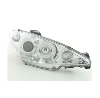 Faros Delanteros Set Angel Eyes Peugeot 206  98-03 Cromado Fk Automotive