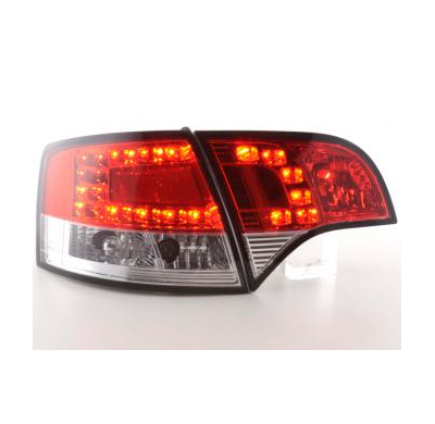 Kit De Pilotos Traseros Led Audi A4 Avant Modelo 8e  04-08 Rojo/Color Claro Fk Automotive