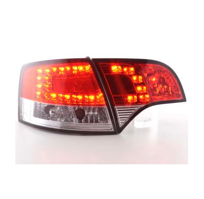 Kit De Pilotos Traseros Led Audi A4 Avant Modelo 8e  04-08 Rojo/Color Claro Fk Automotive