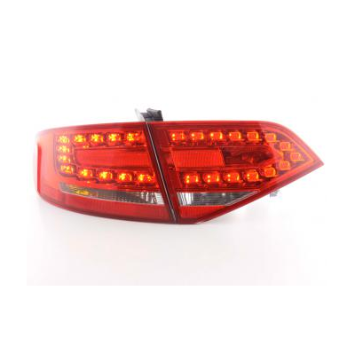 Kit De Pilotos Traseros Led Audi A4 Modelo 8k Sedan, Rojo/Color Claro Fk Automotive