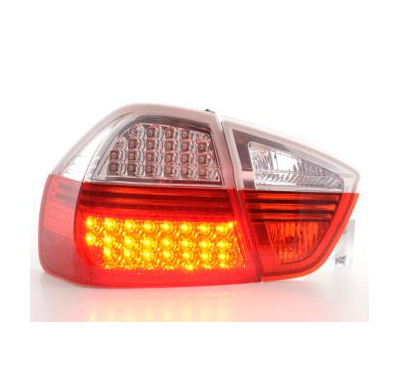 Kit De Pilotos Traseros Led Bmw Serie 3 Sedan Modelo E90  05-08 Color Claro/Rojo Fk Automotive