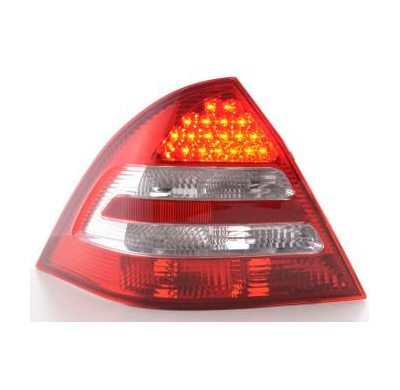 Kit De Pilotos Traseros Led Mercedes-Benz Clase C Modelo W203 Sedan, Rojo/Color Claro Fk Automotive