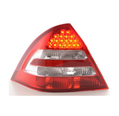 Kit De Pilotos Traseros Led Mercedes-Benz Clase C Modelo W203 Sedan, Rojo/Color Claro Fk Automotive