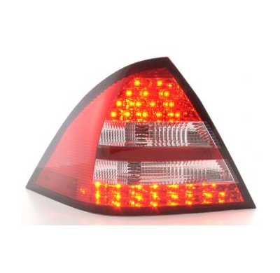 Kit De Pilotos Traseros Led Mercedes-Benz Clase C Modelo W203 Sedan  05-07, Rojo/Color Claro Fk Automotive