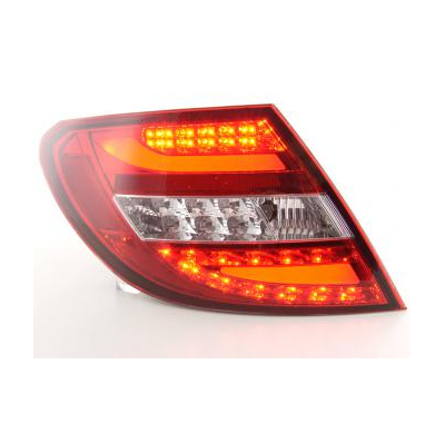 Pilotos Led Juego Mercedes C-Klasse Typ W204 Bj. 2011- Rojo/Transparente Fk Automotive
