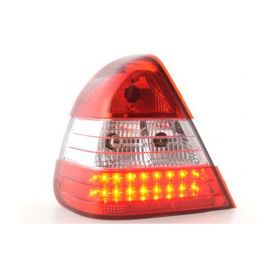 Kit De Pilotos Traseros Led Mercedes Clase C Modelo W202  96-00 Color Claro/Rojo Fk Automotive