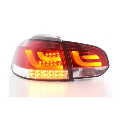 Pilotos Led Juego Vw Golf 6 Typ 1k Bj. 2008-2012 Rojo/Transparente Con Led Intermitente  Fk Automotive