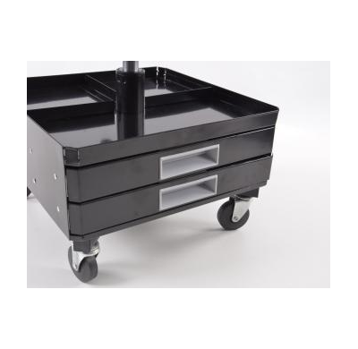 Taburete Auf Rollen Pneumatisch Verstellbar Mit 3 Schubladen Kunstleder Rot