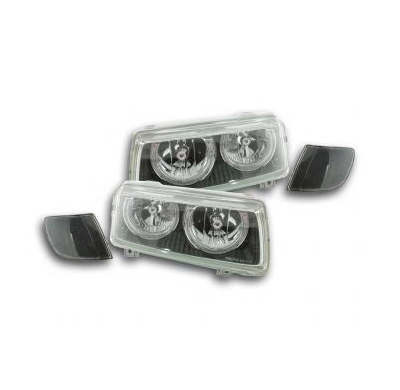 Faros Delanteros Angel Eyes Set  Vw Passat Modelo 35i  93-96 Negro Fk Automotive