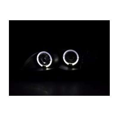 Faros Angel Eyes Bmw 3er E46 Limo/Touring Bj. 02-05 Negro Fk Automotive