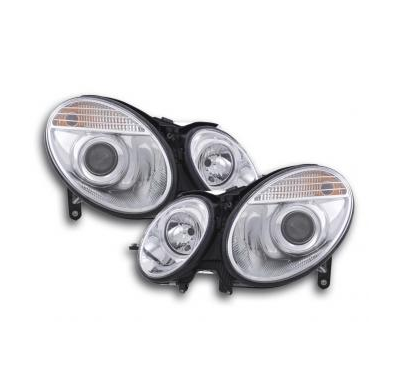 Faros Delanteros Set Angel Eyes Mercedes-Benz Clase E Modelo W211  02-06, Cromado Fk Automotive