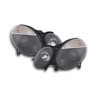 Faros Delanteros Set Angel Eyes Mercedes-Benz Clase E Modelo W211  02-06, Negro Fk Automotive