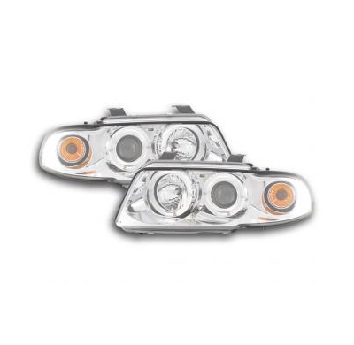 Faros Delanteros Set Angel Eyes Audi A4 Modelo B5  95-99 Cromado Fk Automotive
