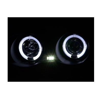 Faros Delanteros Set Angel Eyes Bmw Serie 3 Sedan Modelo E46  98-01 Negro Fk Automotive