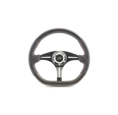 Volante Deportivo Universal Carbon Schwarz/Rot