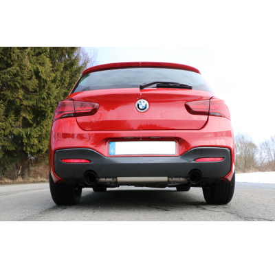 BMW F20/F21 - M140i Silenciador trasero con salida transversal derecha/izquierda - 1x100 Tipo 25 Derecha/Izquierda Negro Fox exh