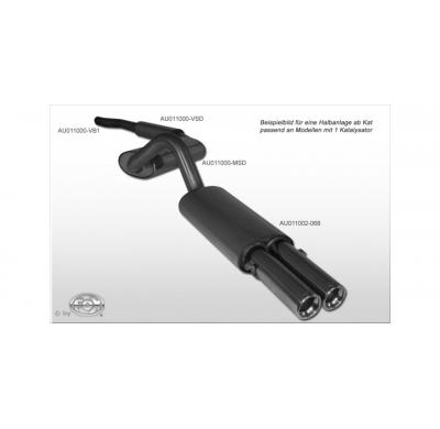 Escape FOX Audi 80/90 - 89, B3, B4 - sedan/ Coupe/ Cabrio tubo conexion to the catalizador for AU011000-escape delantero