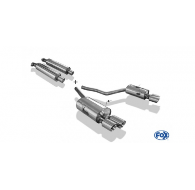 Escape trasero FOX BMW E31 850i derecho / izquierdo con Silenciador delantero FOX - 2x90 tipo 25 derecho / izquierdo