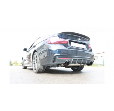 BMW F36 - 440i xDrive Grand Coupe - Paquete M - Escape trasero FOX - 1x100 tipo 25 derecho / izquierdo negro - con válvula de es