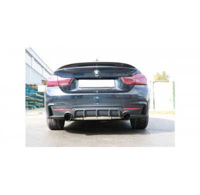 BMW F36 - 440i xDrive Grand Coupe - Paquete M - Escape trasero FOX - 1x100 tipo 25 derecho / izquierdo negro - con válvula de es