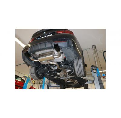 BMW F36 - 440i xDrive Grand Coupe - Paquete M - Escape trasero FOX - 1x100 tipo 25 derecho / izquierdo negro - con válvula de es