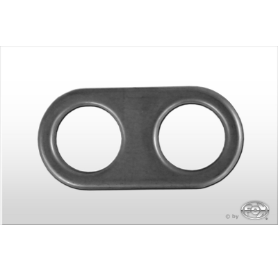 plate for tail pipe flat-oval 135x80mm - hole: 2x45mm