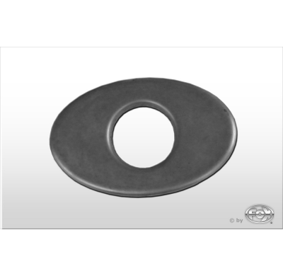 plate for tail pipe oval 129x106mm - hole: 63,5mm