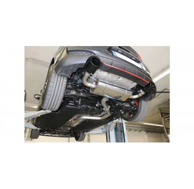 FOX Escape trasero salida cruzada derecha / izquierda con trampilla de escape - 129x106 tipo 44 negro esmaltado brillante Hy