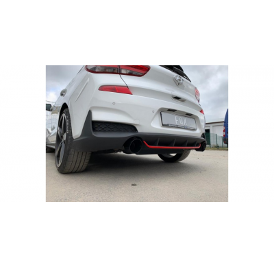 FOX Tubos de escape - 1x114 tipo 25 derecha / izquierda negro brillante Hyundai i30N Performance + Fastback Año: 2,0l 202kW