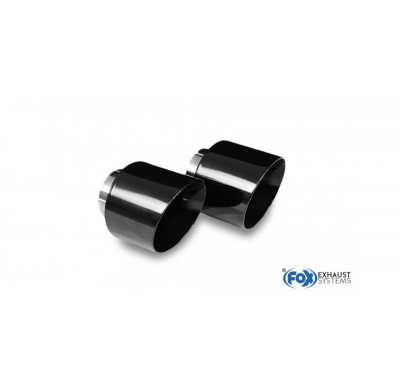 FOX Tubos de escape - 1x114 tipo 25 derecha / izquierda negro brillante Hyundai i30N Performance + Fastback Año: 2,0l 202kW