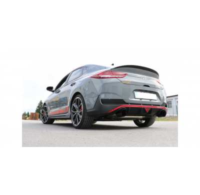 FOX Salida cruzada del Escape trasero derecha / izquierda - 1x114 tipo 25 negro esmaltado brillante Hyundai i30N Performance Fas