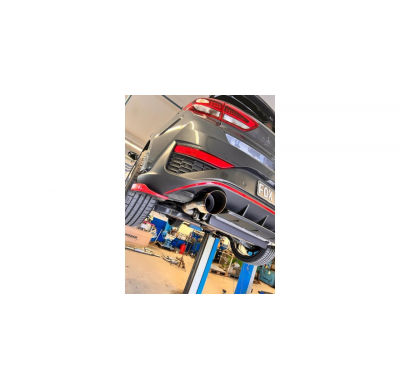 Tubo de escape Hyundai i30N Facelift para el silenciador original - 1x130 tipo 14 derecho/izquierdo con borde de color