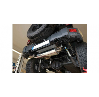 FOX Escape trasero salida cruzada derecha / izquierda - 1x100 tipo 25 negro brillante Jeep Wrangler III - JK Año:Desde 2007