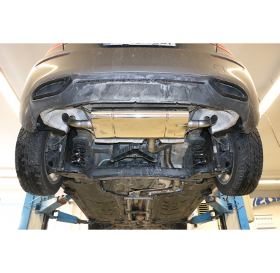 Mercedes Clase A 177 - Escape trasero FOX rígido del eje trasero con salida cruzada derecha / izquierda - Salida en los tubos de