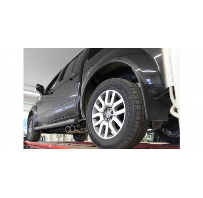 Escape FOX Nissan Navara D40 - Doublecap escape final exit laterally right and left on the vehicle - 2x90 16 duplex