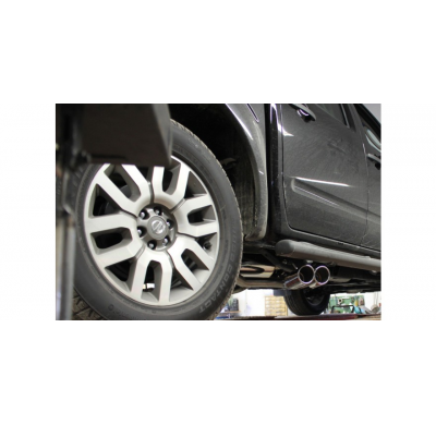 Escape FOX Nissan Navara D40 - Doublecap escape final exit laterally right and left on the vehicle - 2x90 16 duplex