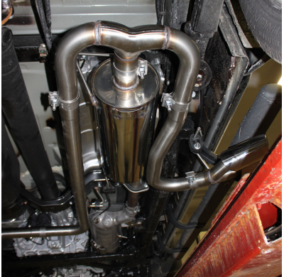 Escape FOX Nissan Navara D40 - Doublecap escape final exit laterally right and left on the vehicle - 2x90 16 duplex