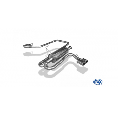 Escape FOX Nissan Navara D40 - Doublecap escape final exit laterally right and left on the vehicle - 2x90 16 duplex