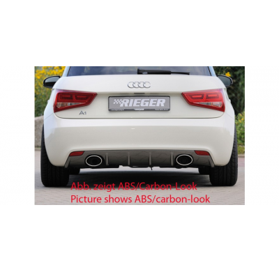 Rieger Difusor trasero  Audi A1 (8X): 08.10-12.14 (bis Facelift) - ABS plastic matt black - for sport tail pipe left + right, (1