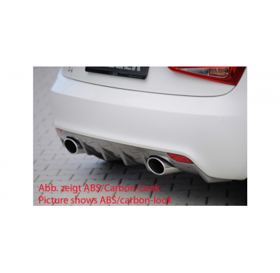 Rieger Difusor trasero  Audi A1 (8X): 08.10-12.14 (bis Facelift) - ABS plastic matt black - for sport tail pipe left + right, (1