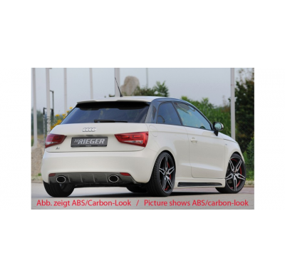 Rieger Difusor trasero  Audi A1 (8X): 08.10-12.14 (bis Facelift) - ABS plastic matt black - for sport tail pipe left + right, (1