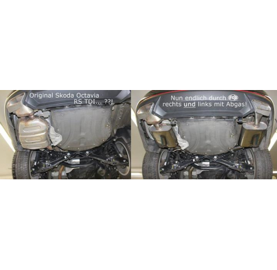 Escape FOX Skoda Octavia 5E RS - TDI escape final duplex - outlet in the original tail pipes