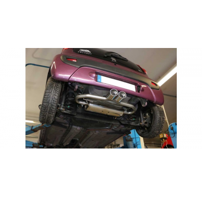 FOX Salida del Escape trasero en el medio - 2x86x54 tipo 32 CitroenC1 / Peugeot 107 / Toyota Aygo Año: 1,0l 50kW 1,4l D 40kW