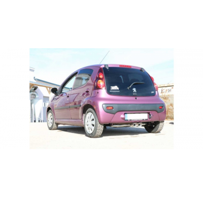 FOX Salida del Escape trasero en el medio - 2x86x54 tipo 32 CitroenC1 / Peugeot 107 / Toyota Aygo Año: 1,0l 50kW 1,4l D 40kW