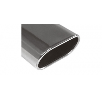 Cola de escape para soldar 52 160x80 mm / lenght: 300 mm - flat oval / rolled / 15° slant / without absorber