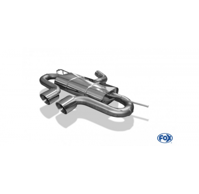 FOX Escape trasero, salida en el centro Diseño R32 - 2x100 tipo 25 VW Golf V GTI / GTD + VW Golf VI GTI 2,0l FSI Turbo 2,0 GTD