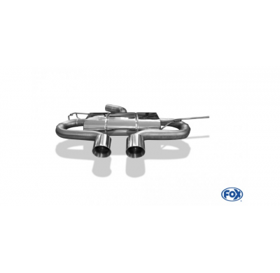 FOX Escape trasero, salida en el centro Diseño R32 - 2x100 tipo 25 VW Golf V GTI / GTD + VW Golf VI GTI 2,0l FSI Turbo 2,0 GTD