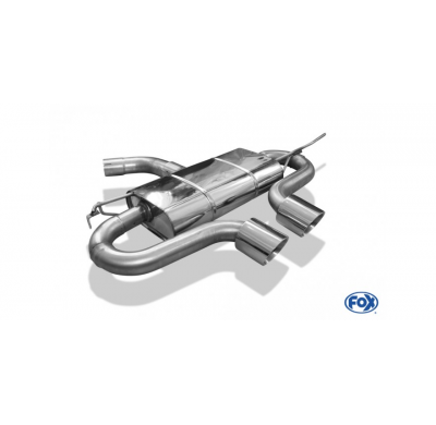 FOX Escape trasero, salida en el centro Diseño R32 - 2x100 tipo 25 VW Golf V GTI / GTD + VW Golf VI GTI 2,0l FSI Turbo 2,0 GTD