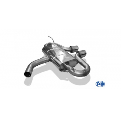 FOX Escape trasero, salida en el centro Diseño R32 - 2x100 tipo 25 VW Golf V GTI / GTD + VW Golf VI GTI 2,0l FSI Turbo 2,0 GTD